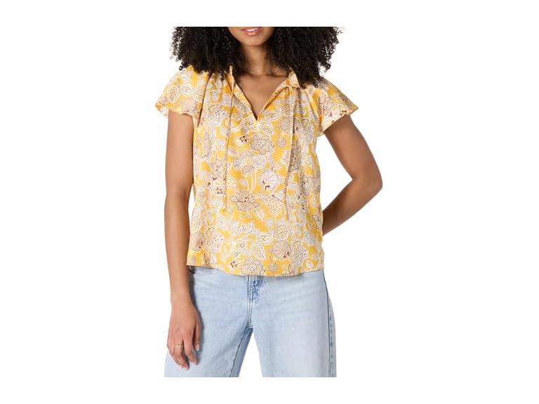 Golden Yellow Folk Floral Multi