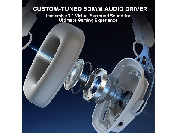 RK ROYAL KLUDGE RK-HG103-RWWT HG103 Gaming Headset,White