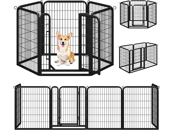 Topeakmart Dog Playpen Indoor 32" 6 Panel