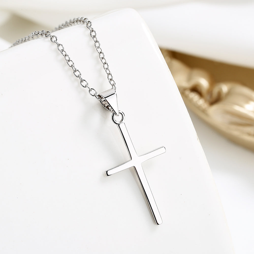 Minimalist Petite Cross Necklace - Gallery 4