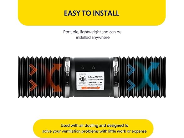 Simple Deluxe 4" Inline Booster Duct Fan