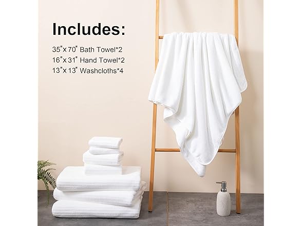 Mistyrose 8 Piece Oversized Bath Towels