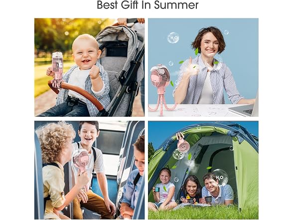 Ausic Misting Portable Stroller Fan