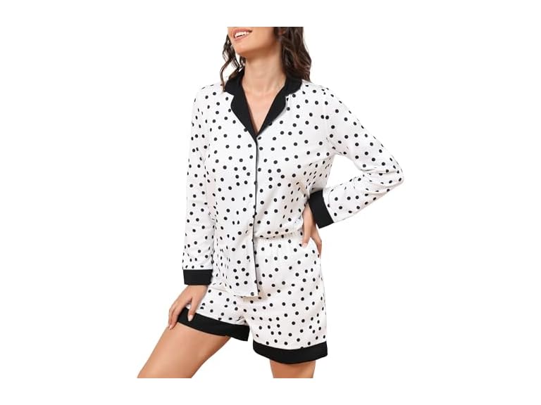 Fkeep Women Button Down Pajamas Sets Satin Sets - Gallery 12