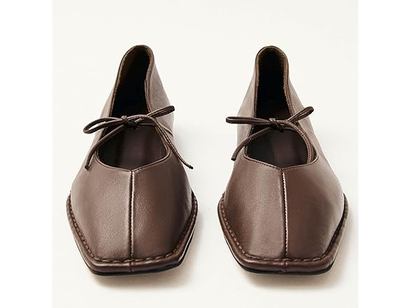 ETPSJKR square toe brown ballet flats