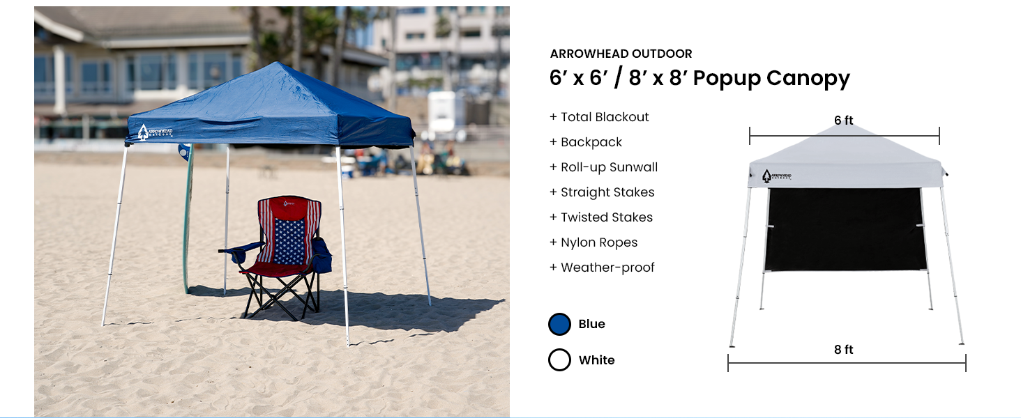 ARROWHEAD OUTDOOR 6'x6' Pop-up Canopy - Gallery 12