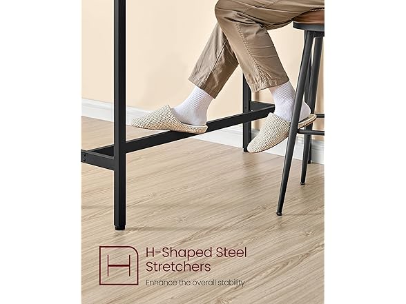 VASAGLE Narrow Long Sturdy Table w-Charging