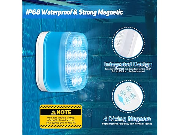 Purheme Pool Lights for Above Ground Pools, 4 Pack