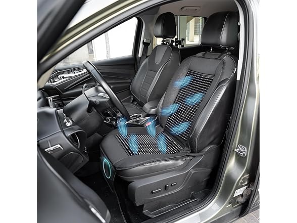 Zone Tech SE0098 Beaded Cooling Car Seat Cover Black