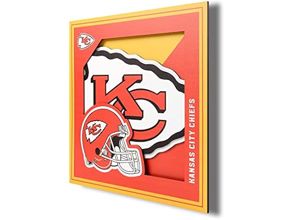 KANSAS CITY CHIEFS 3D Logo Series Wall Art
