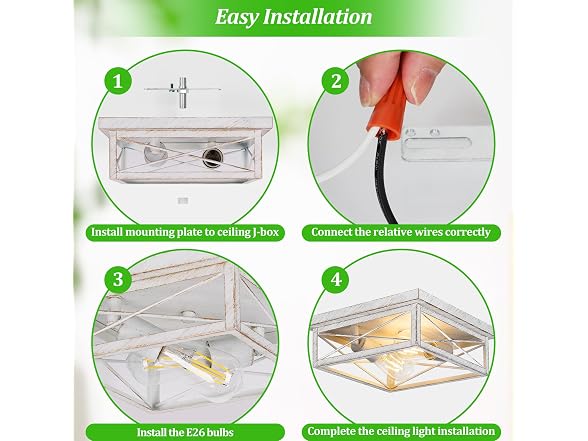 Kondras B0DLVZG28B 2-Pack Metal Kitchen Light Fixtures