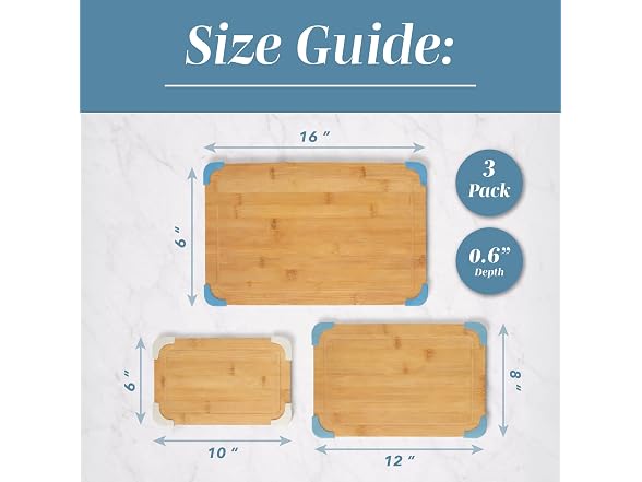 COOK WITH COLOR Non-Slip Cutting Board Set Light Blue
