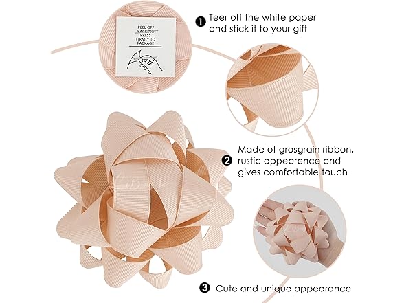 LiBongTa Gift Bows Rose Gold 4.5" (6pk)