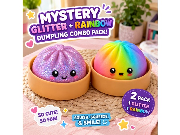 2Pk Squishy Glitter+Rainbow Dump