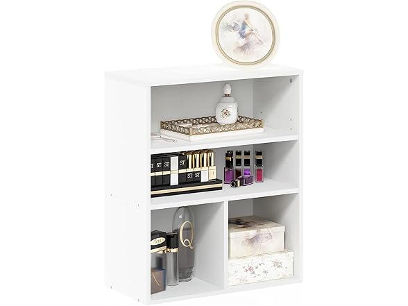 Furinno Pasir 3 Tier Display Bookcase, White