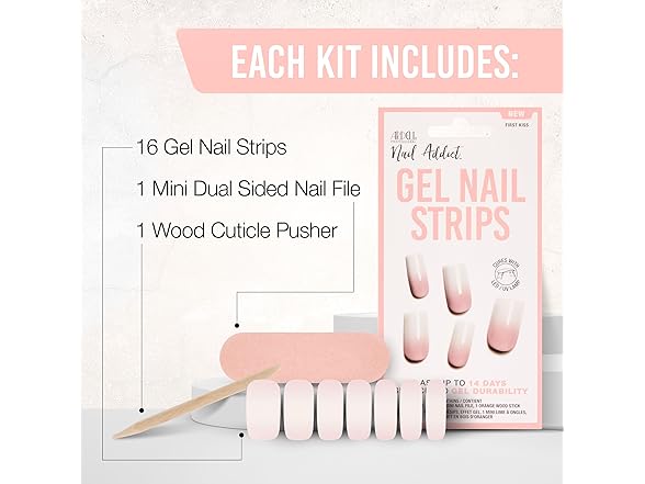 Ardell Nail Addict Semi Cured Gel Strips FIrst Kiss