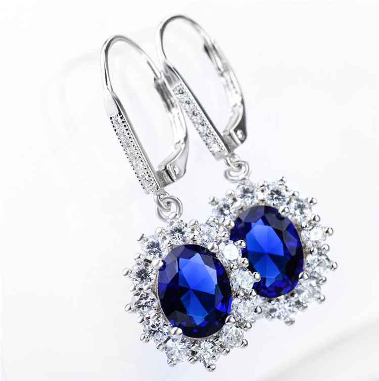 Leverback Sapphire Earrings - Gallery 5