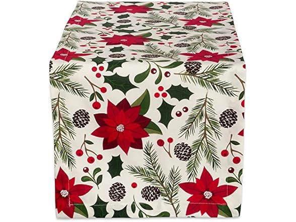 DII Poinsettia Table Runner 14x72