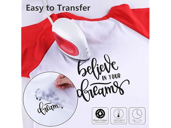 CAREGY Heat Transfer Vinyl HTV for Sheets Black