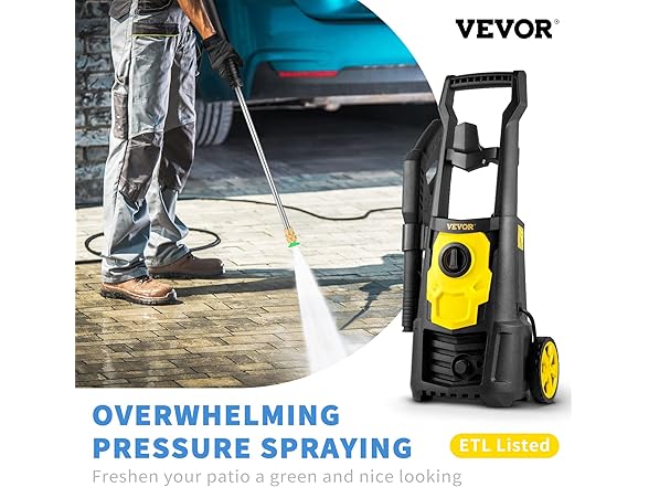 VEVOR Electric Pressure Washer, 2000 PSI 1.76 GPM