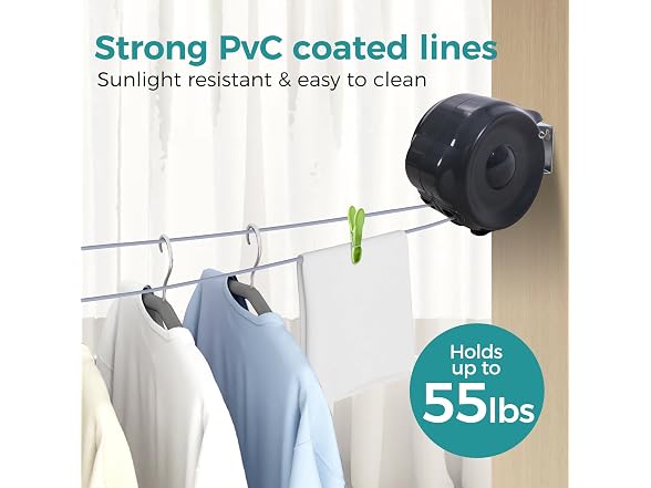 SUPTINWEAR Retractable Clothesline Dual