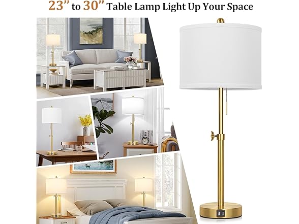 Kondras Table Lamp Set of 2 with 2 USB Ports
