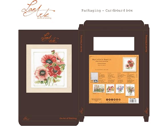 Lanarte Anemone Bouquet Cross Stitch Kit - Gallery 4
