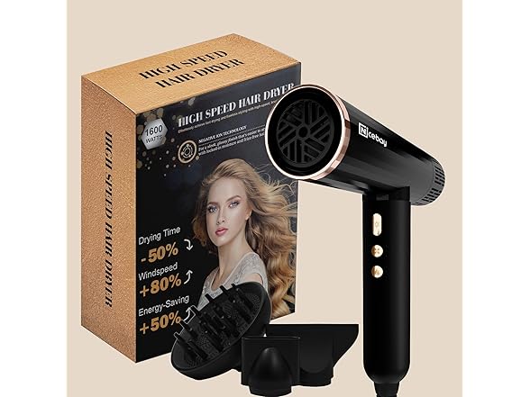 Nicebay Ionic Hair Dryer with Diffuser