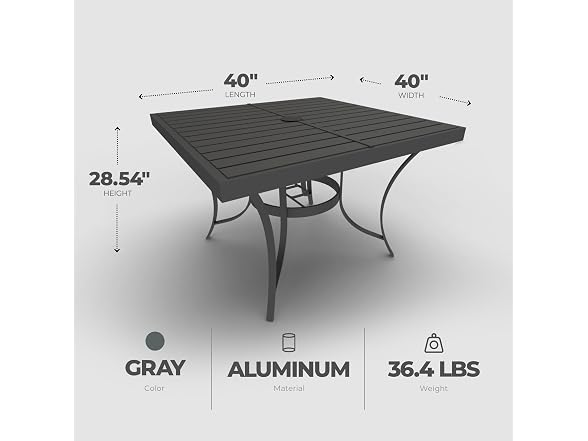 Four Seasons Courtyard Palermo Aluminum Slat Top Patio Bistro Table