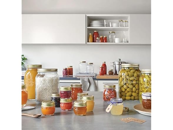 Quattro Stagioni Small Glass Canning Jar with Lid 12 pk