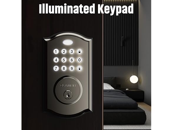 ELAMOR M19 Smart Keypad Deadbolt Lock Sanded Nickel