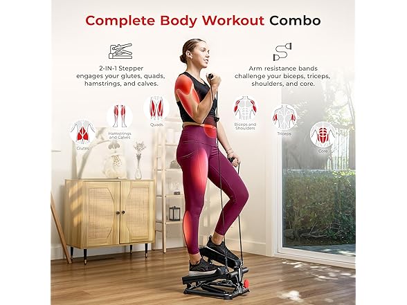 Sunny Health & Fitness Total Body 2-in-1 Stepper