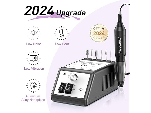 JIASHENG Professional Nail Drill, 20000rpm Electric Nail Drill 