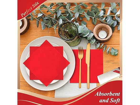 Perfect Stix 150 Pieces Christmas Cocktail Napkins