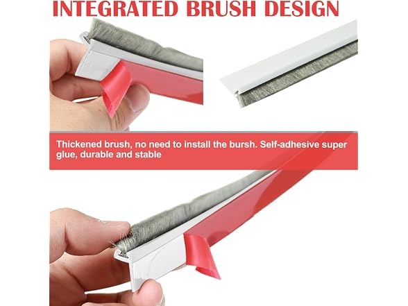 NAKBINX GAR-108 (2 Pack) Door Sweep with Brush