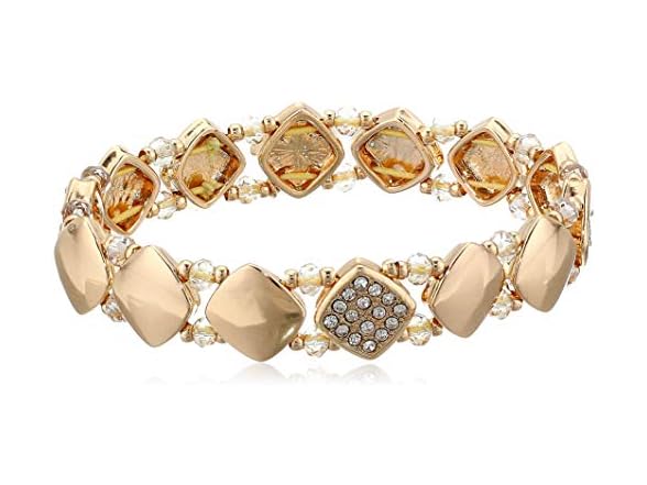 Nine West Women Crystal Stretch Bracelet Gold