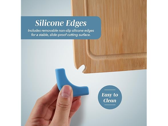COOK WITH COLOR Non-Slip Cutting Board Set Light Blue