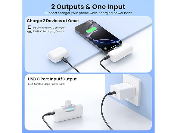 5500mAh Mini USB C Power Bank