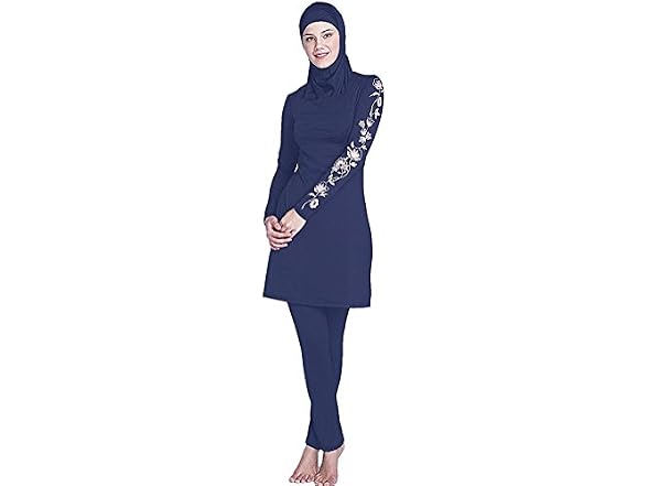 Yeesam Men (10-12) Muslim Full Swimsuits Navy Blue