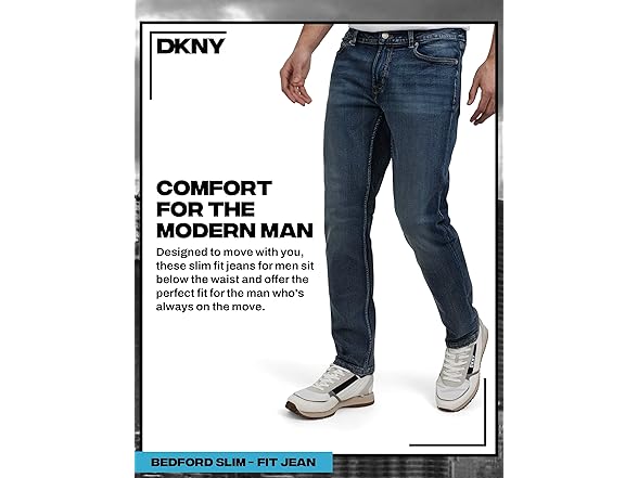 DKNY Men's Bedford Slim Fit Jeans (30W x 30L)