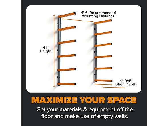 BORA PBR-001E BORA Wood Rack 6 Tier Orange/Gray