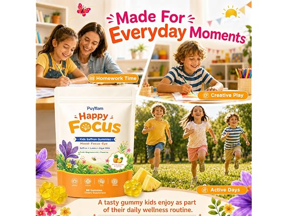 Saffron Gummies for Kids 4-in-1 Mood