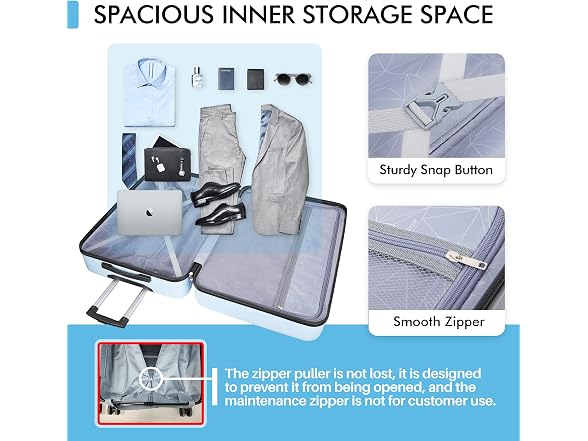 AnyZip W0893 Large Luggage 30 Inch Light Blue (Open Box)