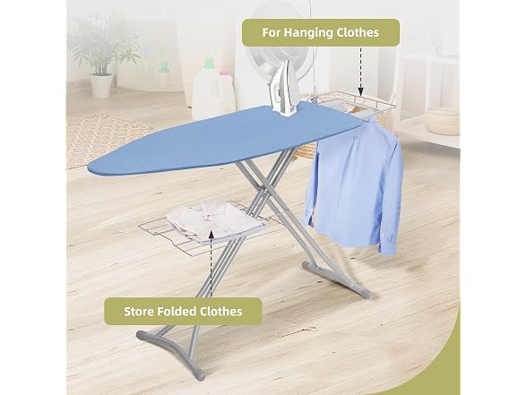 Ironing Board 48" x 18" with Iron Holder, Adjustable