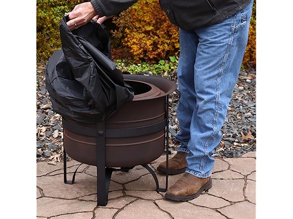 Sunnydaze 23-Inch Cauldron-Style Smokeless Wood-Burning Fire Pit