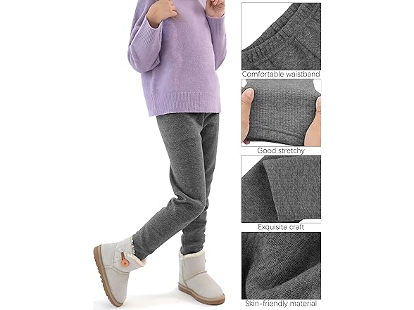 4 Pack Girls Fleece Lined Leggings