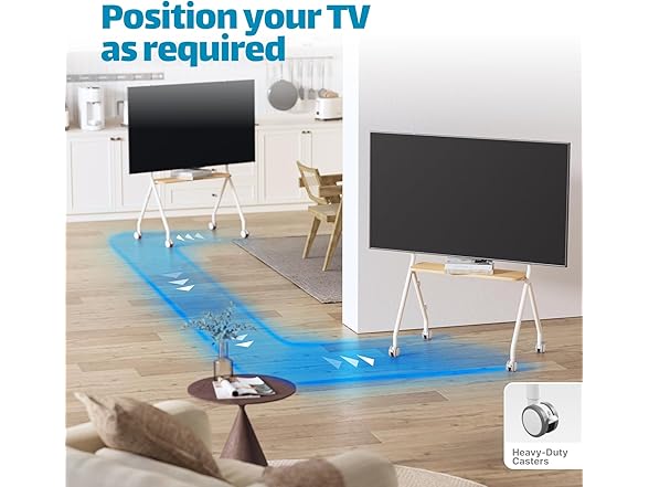 Easel Rolling TV Stand | 49-80"