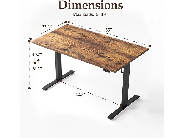 55 Inch Large Electric Standing Desk