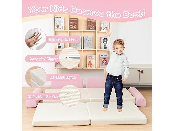 Stmoze Modular Kids Play Couch, 5 Second Quick Bounce High D (Open Box)