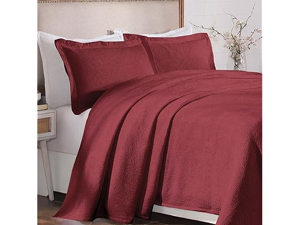 Superior Cotton Bedspread Set, Jacquard Medallion Scroll